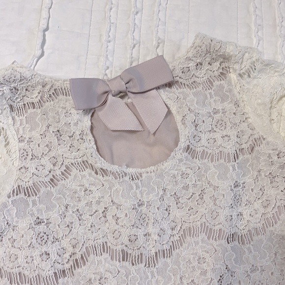 Lace Dress - Cream and Pale Purple 4T - Picture 2 of 2